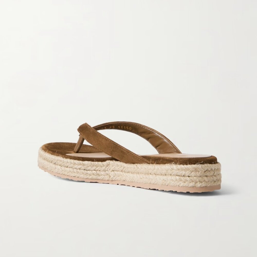 Gianvito Rossi Platform Espadrilles in Brown Suede Size 37 or Size 7